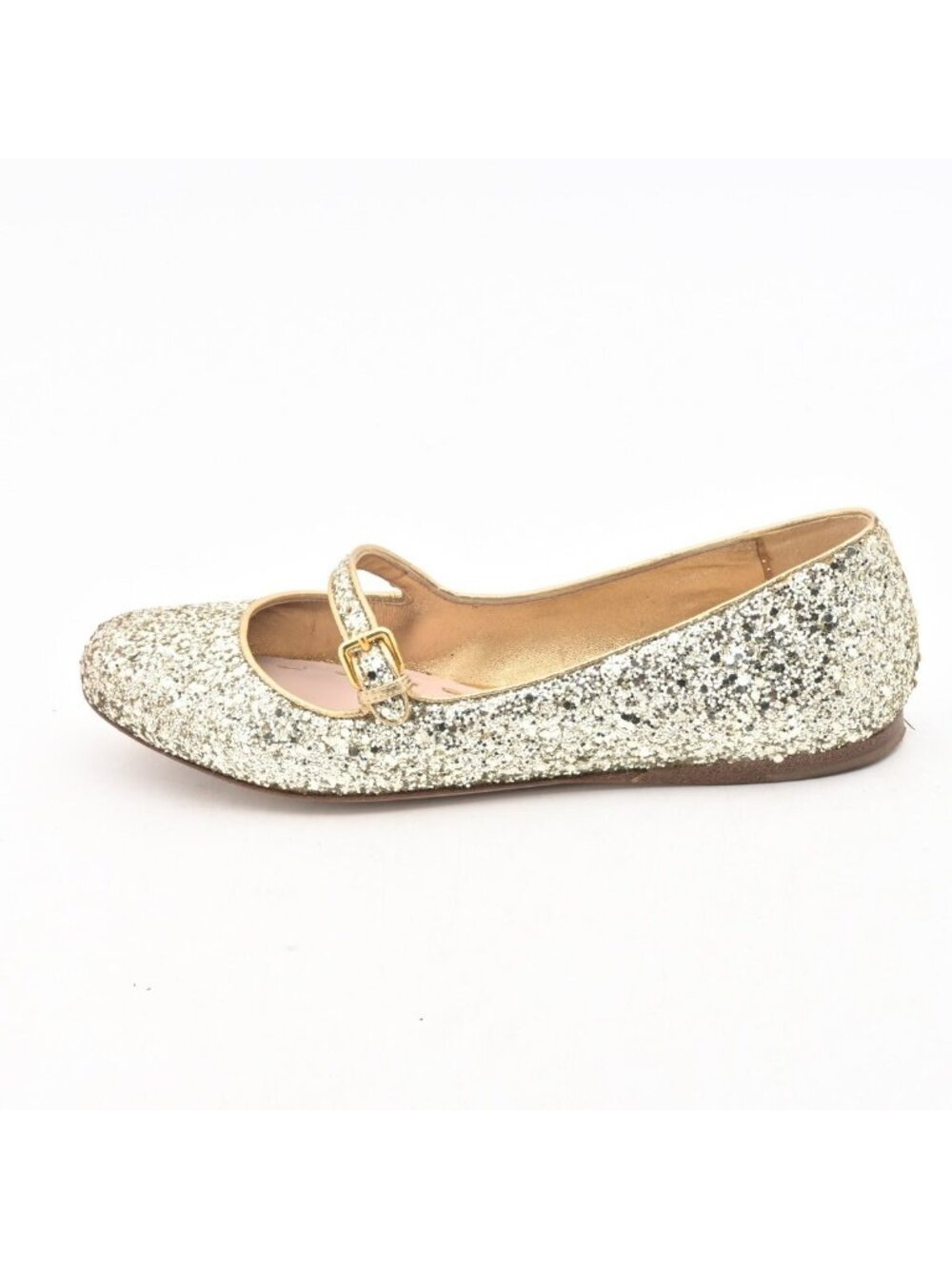 Miu Miu Flat Shoes Silver Gold Glitter